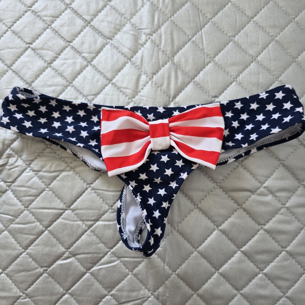 Patriotic Stars and Stripes Adult BIKINI Bottom